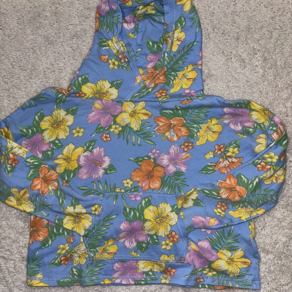 Polo Ralph Lauren Big Girls Floral Spa Terry Hoodie Hibiscus XL Athleisure Comfy - Picture 2 of 8